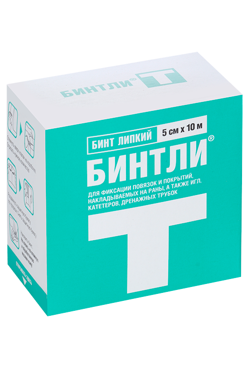

Бинт Бинтли-Т липкий воздухо и паропрониц с тисн 5 см х 10 м