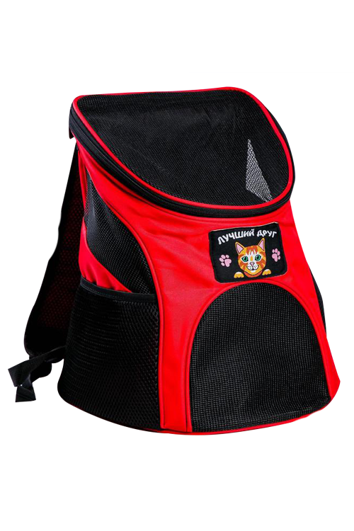 Рюкзак для переноски животных Лучший друг черныйкрасный 1052₽