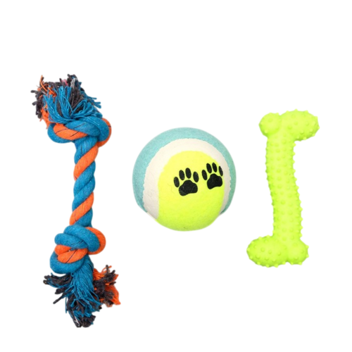 Набор игрушек для собак, 3 шт, микс цветов