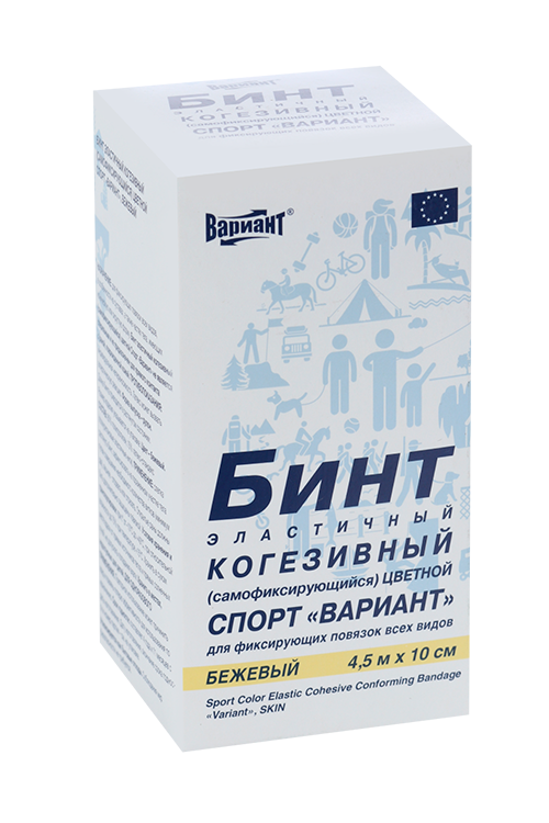 

Бинт Вариант когезив эласт Спорт цвет беж 4.5м х10 см