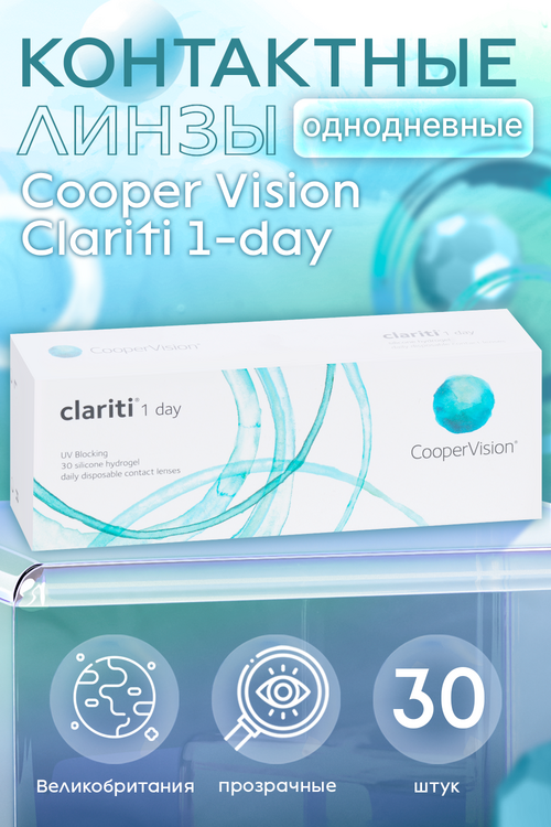 

Контактные линзы Cooper Vision Clariti 1-day D -4.25 R 8.6, 30 шт