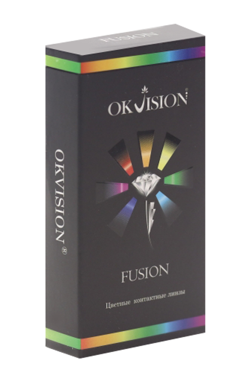 Линзы Okvision Fusion контактные цветные на 3 месяца Gray 2 D -0.00 R 8.6, 2 шт