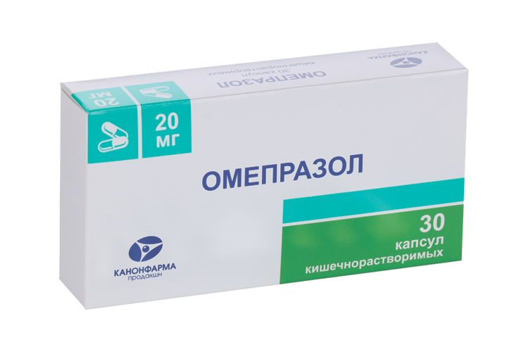 

Омепразол 20 мг, 30 шт, капсулы кишечнорастворимые