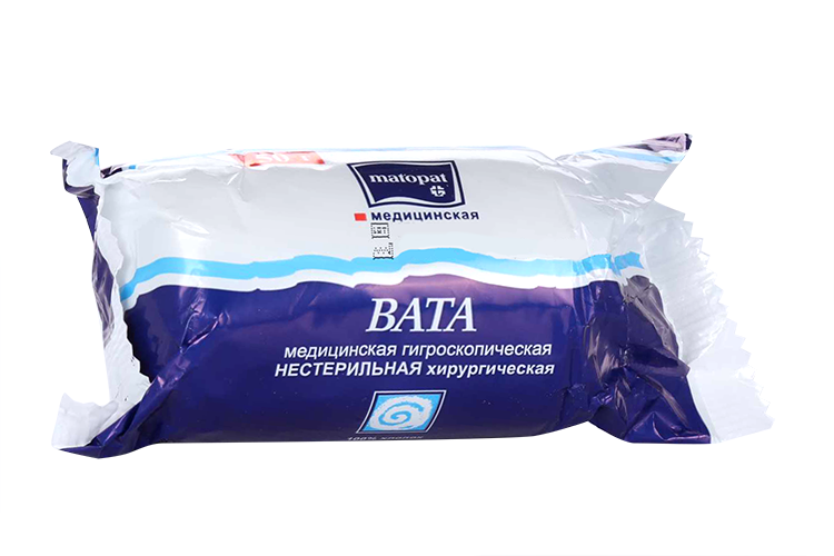 

Вата Матопат н/стер/хлопковая/хирург рулон, 50 г
