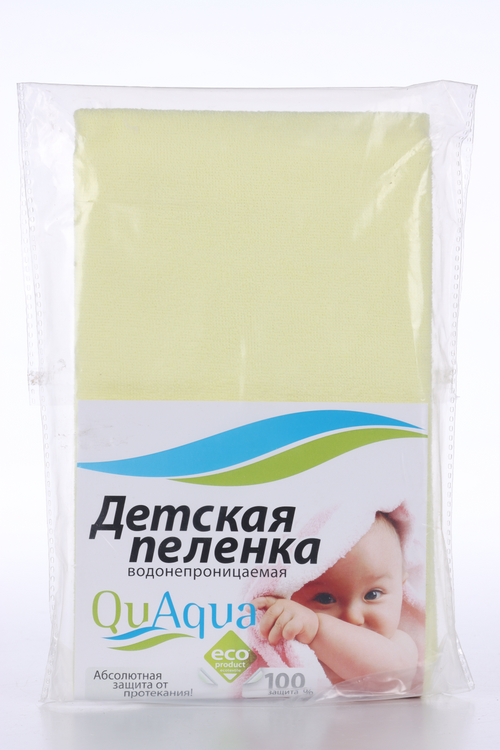 

Пеленка детская QuAqua Eco Caress водонепроницаемая Комфорт 70х100, желтая