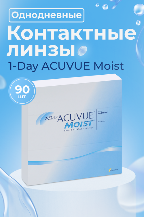 

Линзы 1-Day Acuvue Moist контактные однодневные R 8.5 (диоптрия -4,5), 90 шт