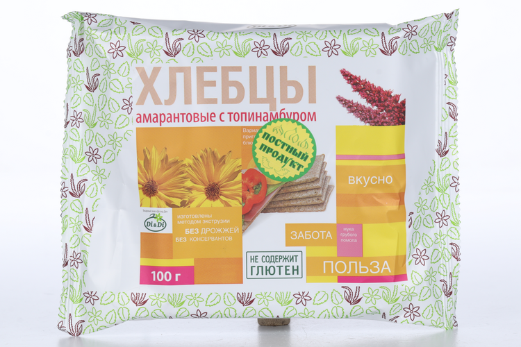 

Хлебцы Di&Di амарантовые с топинамбуром без глютена, 100 г