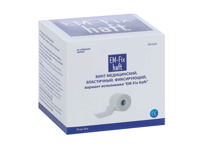 

Медицинский бинт EM-Fix Haft эластичный фиксирующий 10 смх20 м, белый