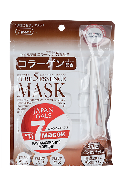 

Маска Japan Gals Pure5 Essence д/лица с коллагеном, 7 шт