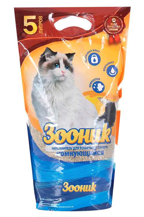 

Наполнитель Зооник комкующийся из бентонитовой глины 5 л