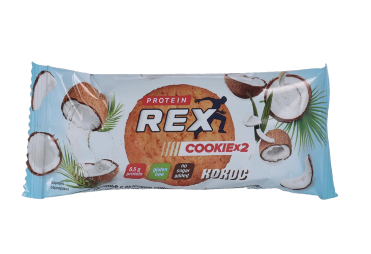 

Печенье ProteinRex COOKIE 2 с высоким содержанием протеина со вкусом кокос, 50 г