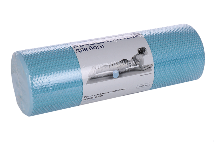 Ролик INDIGO IN021 массажный д/йоги 45х15 см синий ролик массажный для йоги indigo foam roll in021 45 15 см черный