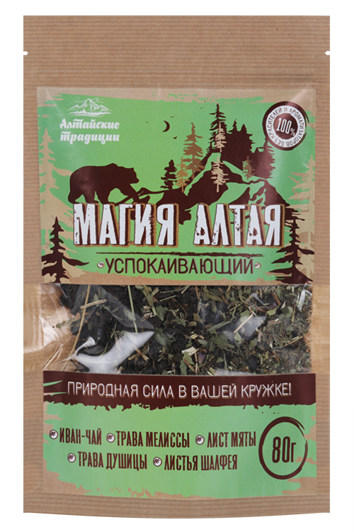 

Чай травяной Магия Алтая Успокаивающий, 80 г, крафт-пакет