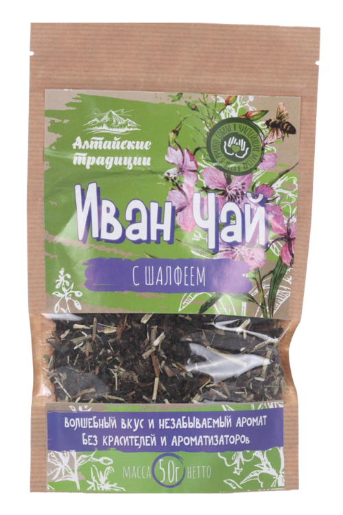 

Иван-чай ферментированный с шалфеем, 50 г, крафт-пакет