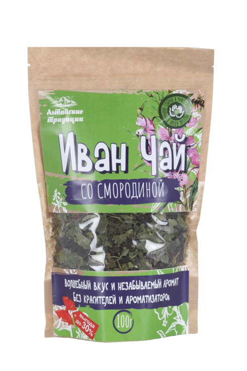 

Иван-чай ферментированный со смородиной, 100 г, крафт-пакет