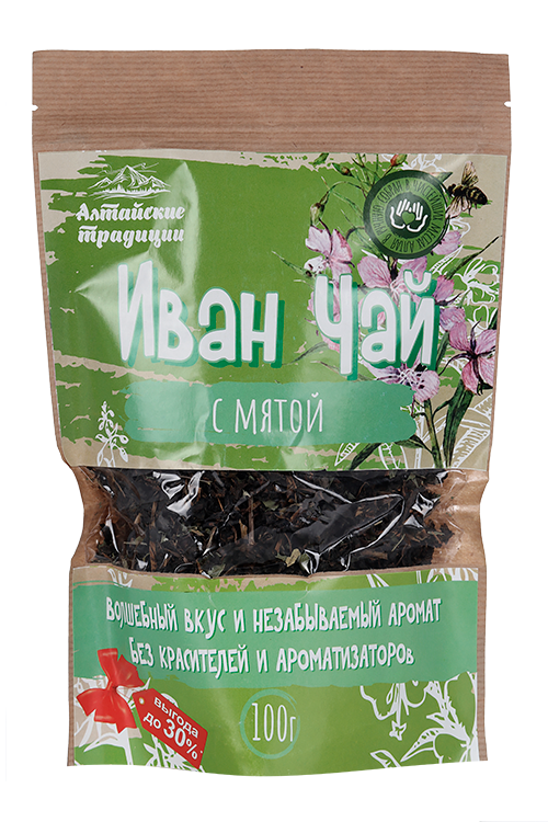 

Иван-чай ферментированный с мятой, 100 г, крафт-пакет
