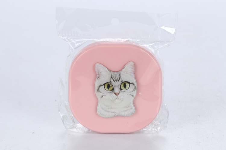 

Контейнер Podarkovich Purebred Cat Pink-Gray д/линз котик квадратный розовый