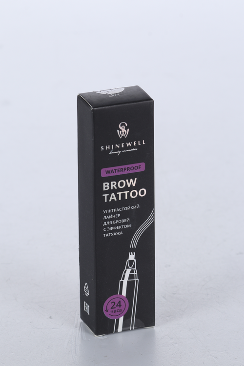 Лайнер д/бровей SHINEWELL ультрастойкий Brow tattoo WATERPROOF графит