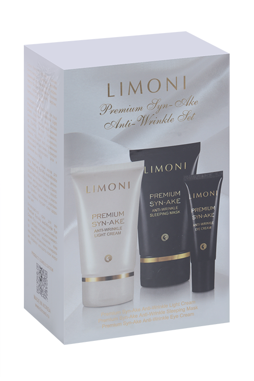 

Набор косметический Limoni Premium Syn Ake антивозрастной крем д/лица/ночная маска/крем д/век