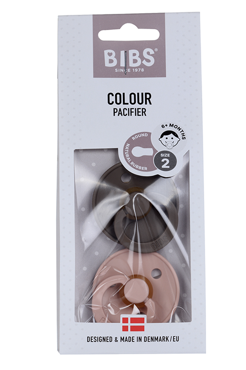 

Набор cосок-пустышек BIBS Colour Dark Oak/Blush латексных 6-18 мес темный дуб/пудровый, 2 шт