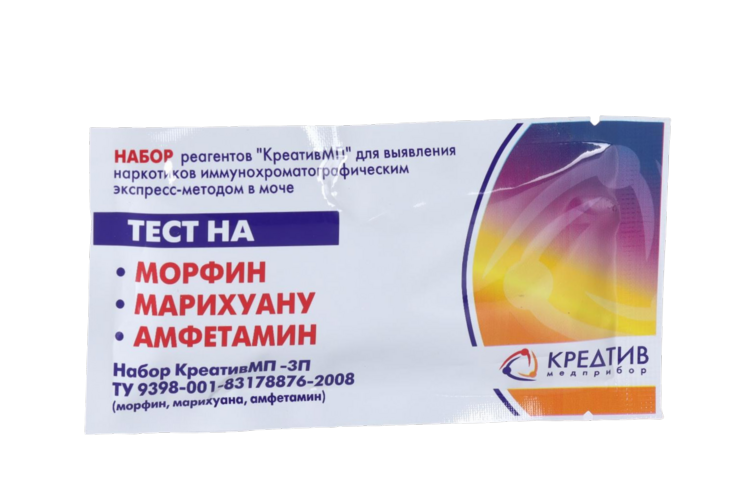 

Тест-системы наркотиков 3 видов Креатив МП-3 морфин/марихуана/амфетамин