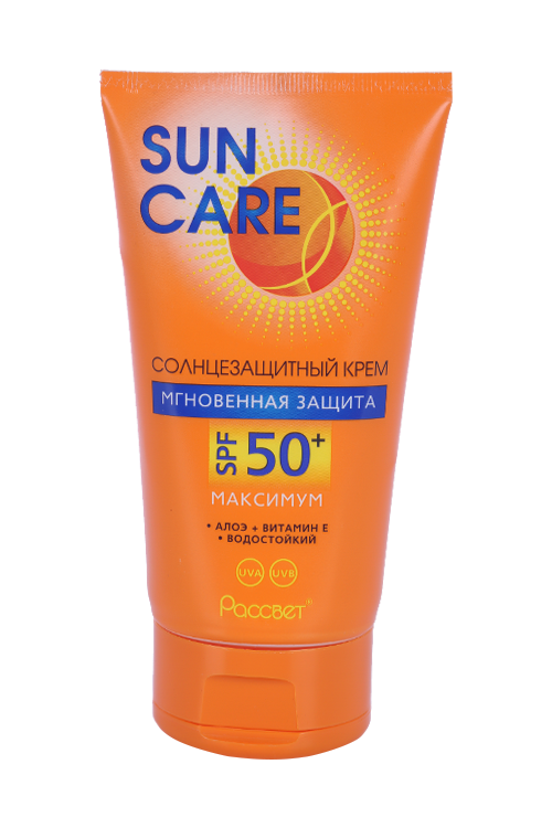 Солнцезащитный крем Мгновенная защита Sun Care SPF 50+ максимум алоэ и вит Е водостойкий, 150 мл