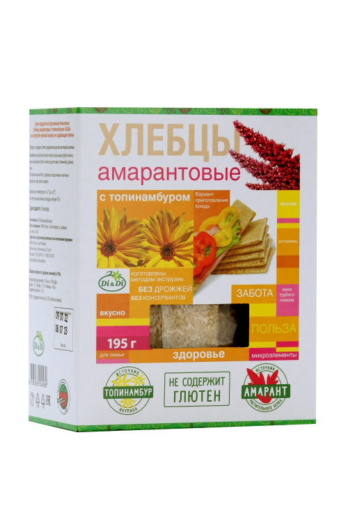

Хлебцы амарантовые Di&Di с топинамбуром без глютена, 195 г