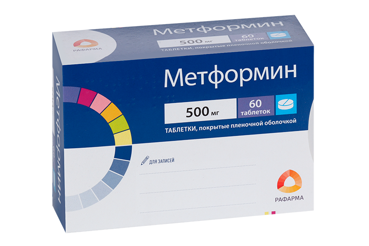 

Метформин 500 мг, 60 шт, таблетки покрытые пленочной оболочкой