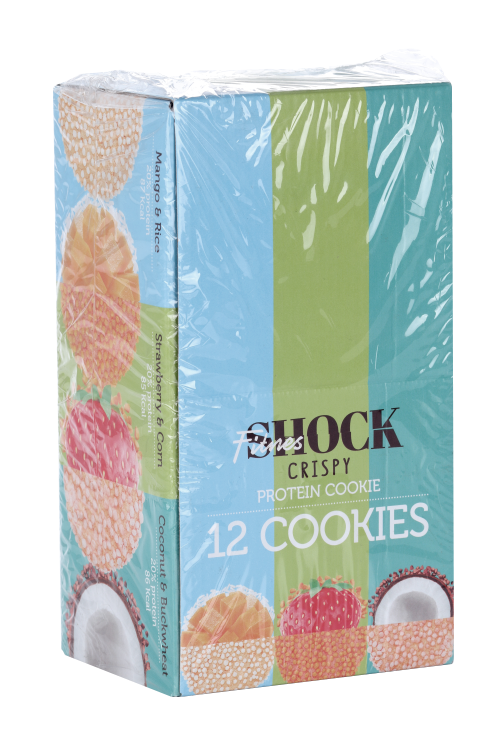 

Печенье Fitnes Shock Crispy протеиновое Клубника-кукуруза без сахара, 30 г, 12 шт