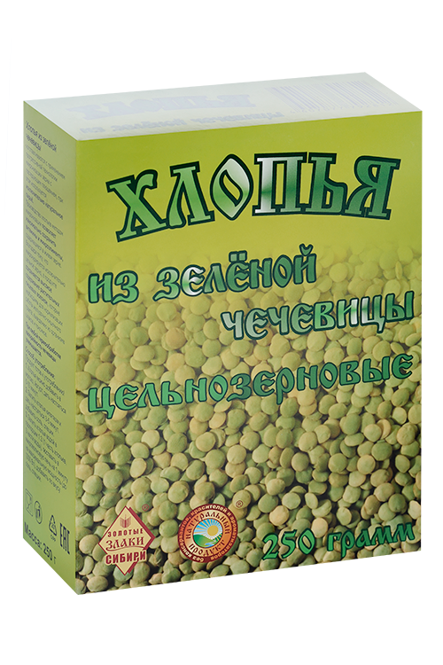 

Чечевица зеленая, 250 г, хлопья