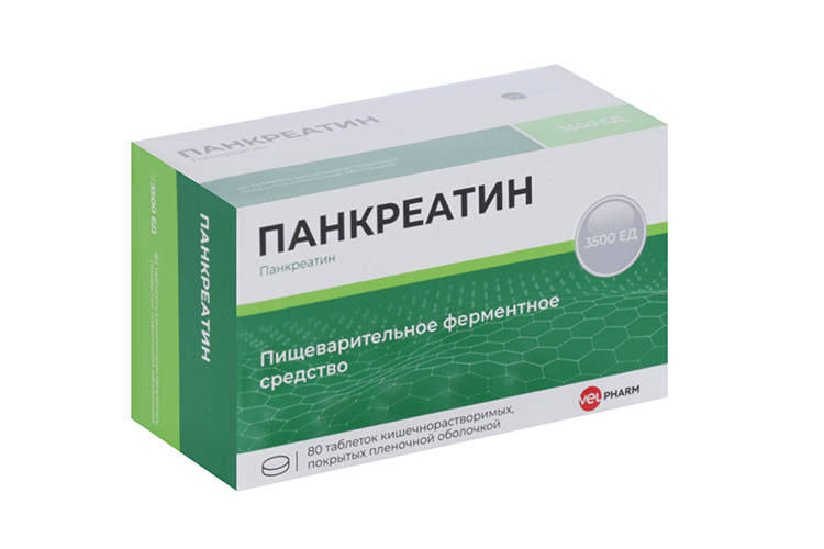 

Панкреатин 3500 ЕД, 80 шт, таблетки кишечнорастворимые покрытые пленочной оболочкой