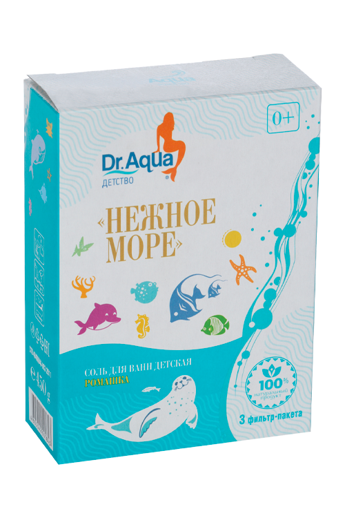 Соль д/ванн Dr Aqua Детство Нежное море ромашка, 150 г, 3 шт, фильтр-пакет