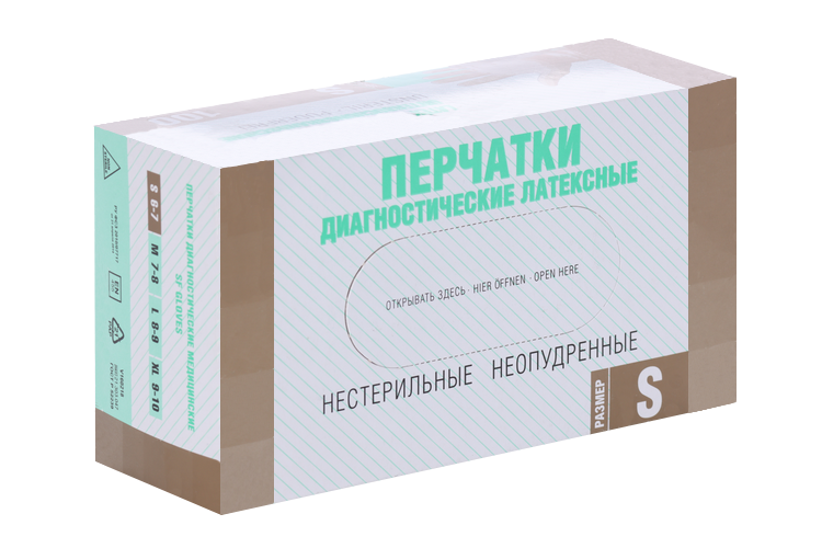 

Перчатки SFM Gloves диагност винил н/стер неопудр пара S, 50 шт