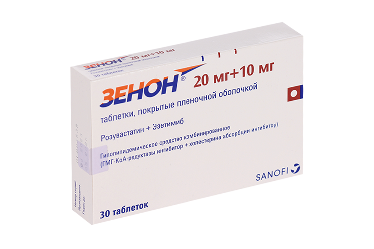 

Зенон 20 мг+10 мг, 30 шт, таблетки покрытые пленочной оболочкой