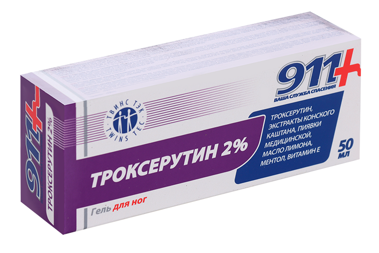 

Гель 911 Троксерутин 2% д/ног тониз/охлажд, 50 мл