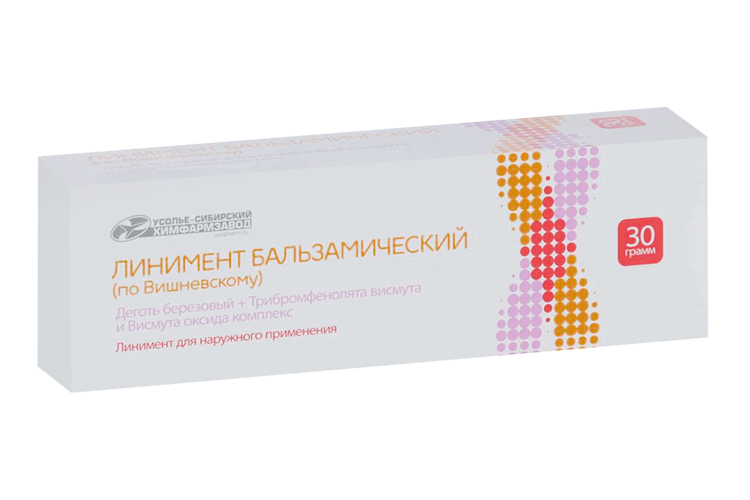 

Линимент бальзамический (по Вишневскому), 30 г, линимент для наружного применения Усолье-Сибирский ХФЗ