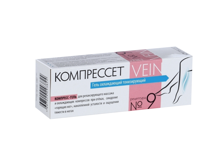 

Гель КОМПРЕССЕТ VEIN охлаждающий тонизирующий рецептура 9, 75 мл
