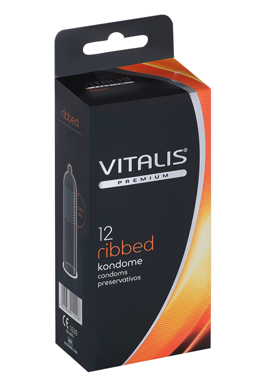 Презервативы Vitalis Premium ribbed ширина 52 мм, 12 шт