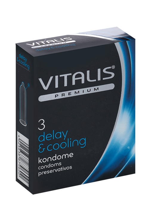 Презервативы Vitalis Premium delay and cooling с охлажд эффектом ширина 53 мм, 3 шт