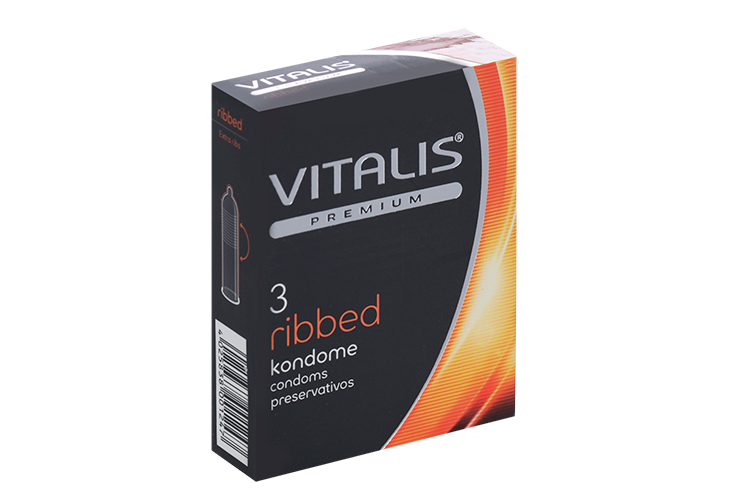 Презервативы Vitalis Premium ribbed ширина 52 мм, 3 шт