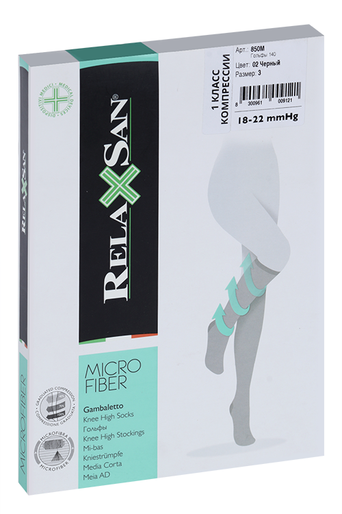 

Гольфы RELAXSAN Microfiber 1 класс компрессии Gambaletto 140 ден 850М черный р 3, пара