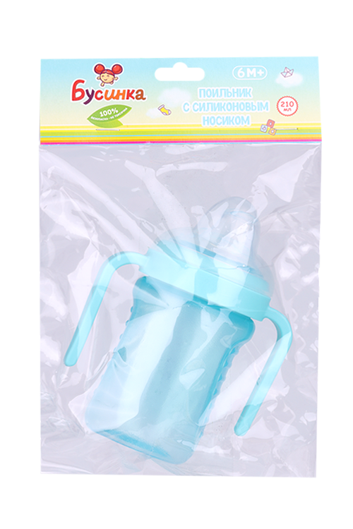 Поильник Бусинка с силик носикоми и ручками 210 мл 628 243₽