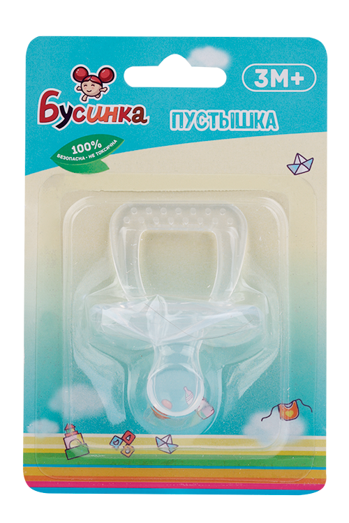 

Соска-пустышка Бусинка цельносилик с прикусом (с 3 мес), (402)