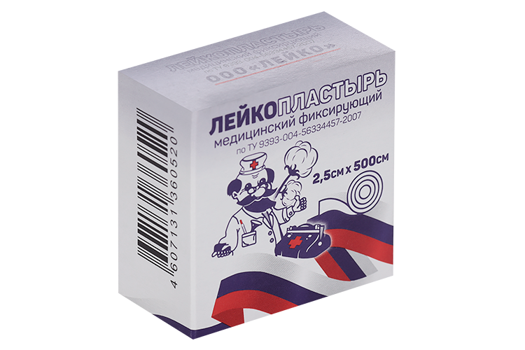 

Лейкопластырь Лейко мед фиксир на ткан основе в инд короб 2.5х500 см