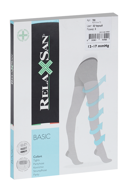 

Колготки RELAXSAN Basic профилактика 70 ден 780 черный р 3