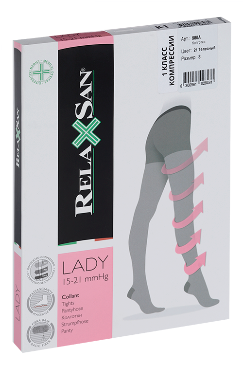 Колготки RELAXSAN Lady 1 класс компресс 70 ден 980А телесный р 3