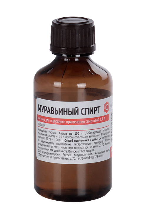 

Муравьиный спирт 1.4%, 50 мл, раствор для наружного применения спиртовой