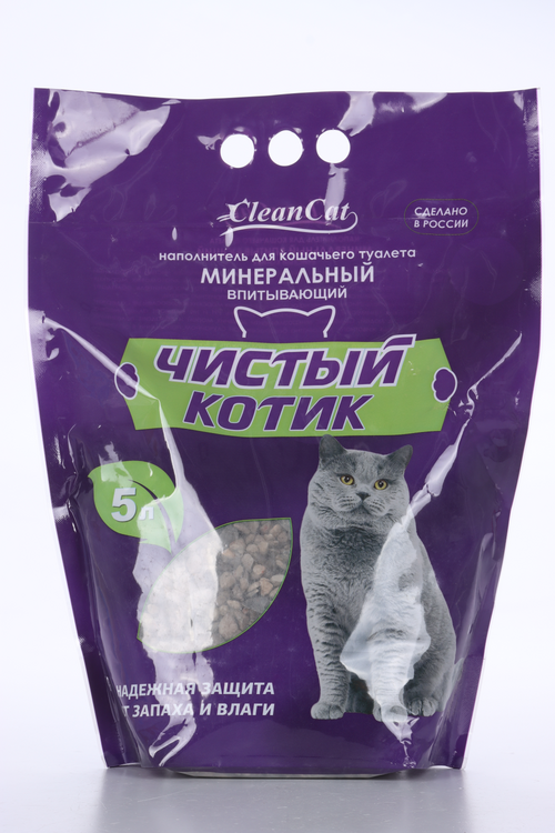 

Наполнитель Чистый котик впитывающий минеральный 5 л