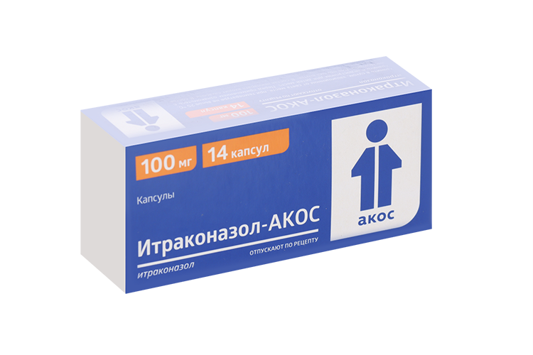 

Итраконазол- АКОС 100 мг, 14 шт, капсулы