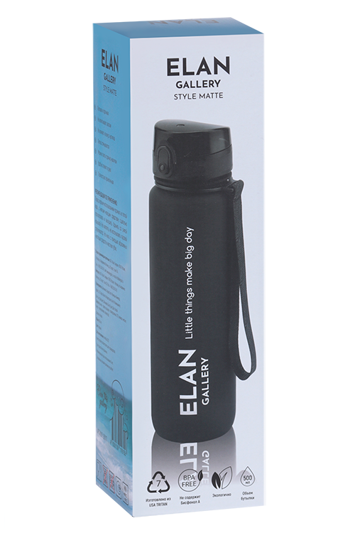 

Бутылка д/воды Elan Gallery 6,5х6,5х23 см Style Matte черная 500 мл